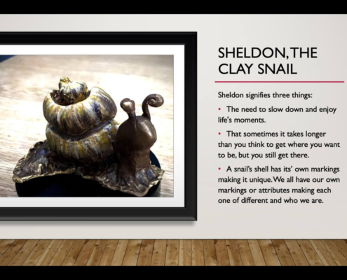 Sheldon the clay snail Suzie Beresford